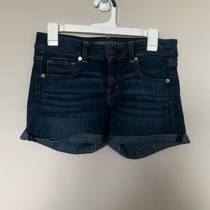 American Eagle Dark Wash Denim Shorts—8